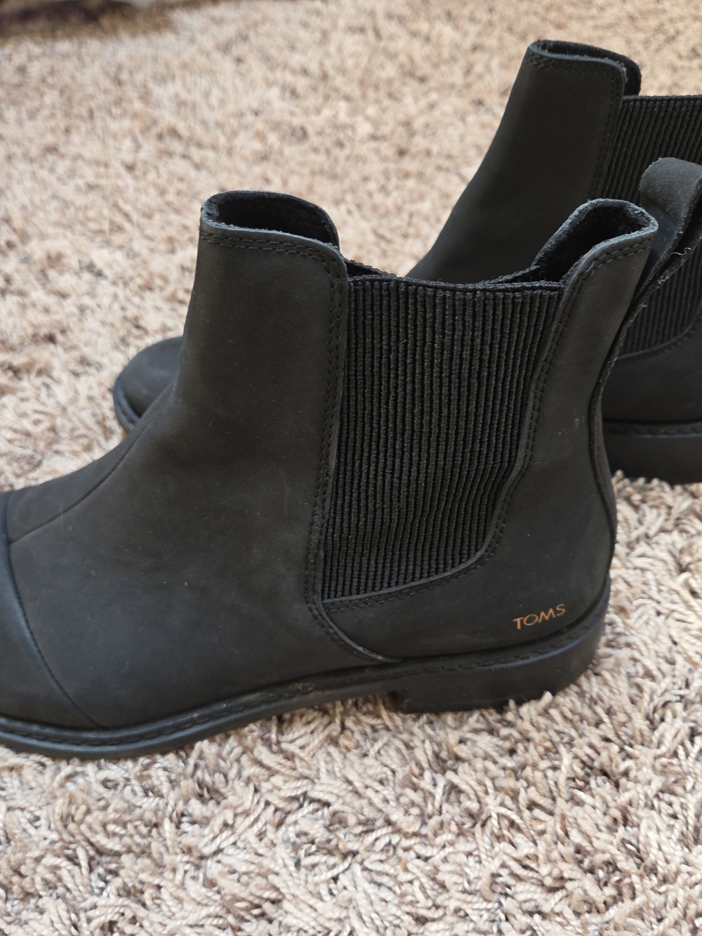 Toms Black Chelsea Booties with Elastic Side Panels